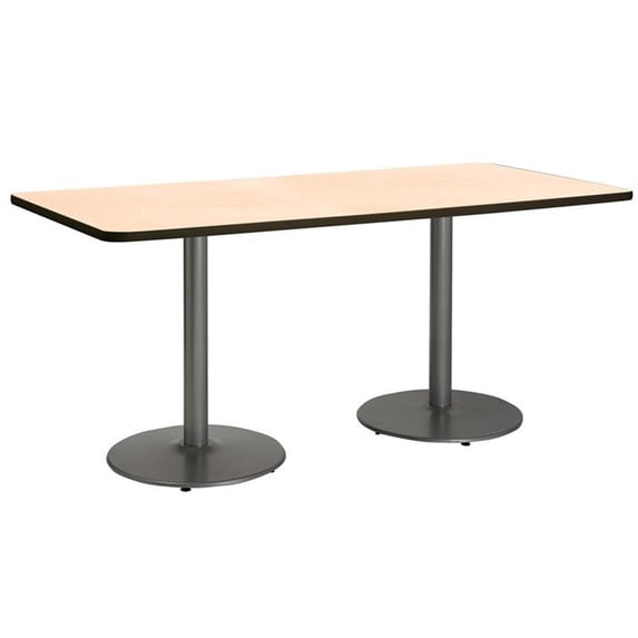 KFI Studios Mode 2.5' x 6' Dining Table, Natural, Silver Base