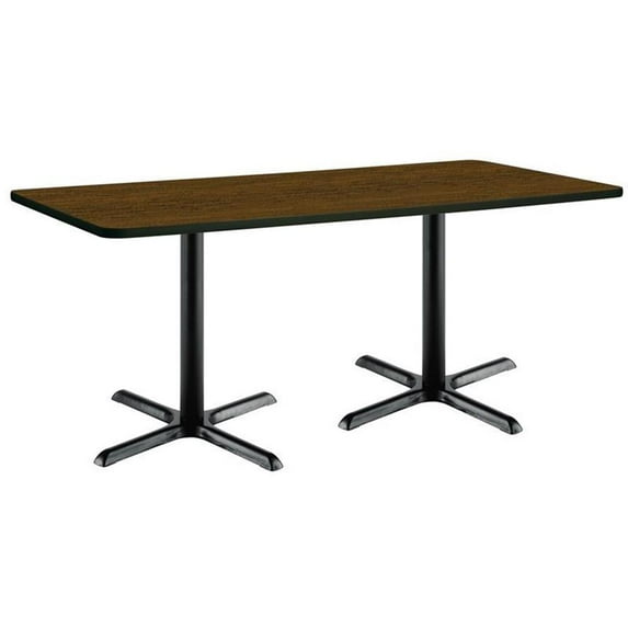 KFI Studios Mode 2.5' x 6' Dining Table, Walnut, Black Base