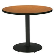KFI Studios Mode 2.5' x Round' Dining Table, Medium Oak, Black Base