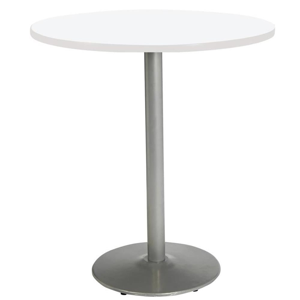 Vintage Urban Loft 42" Round Reclaimed Wood Bar Table with Silver Base