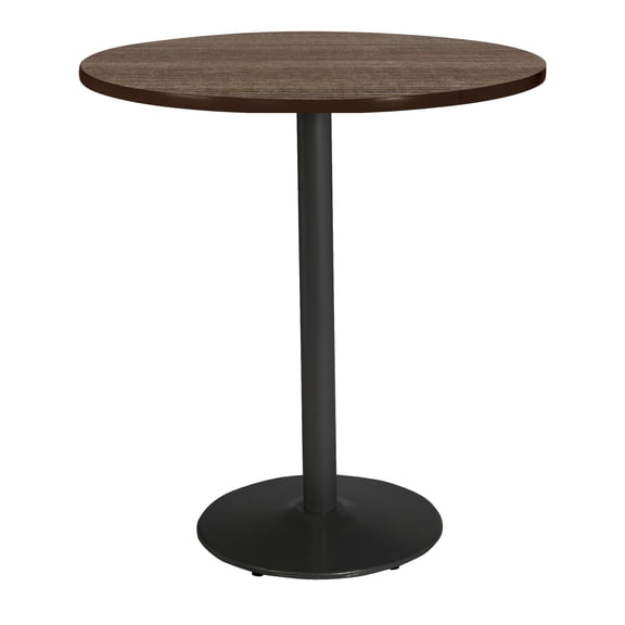 KFI Studios Mode 3.5' Round Bistro Table, Studio Teak, Black Base