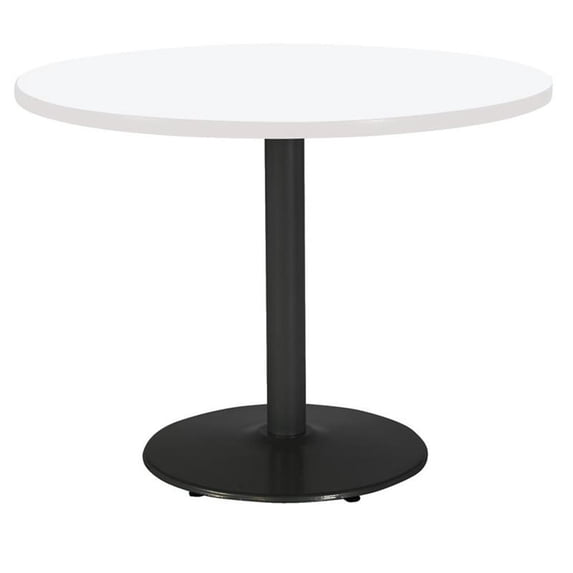 KFI Studios Mode 3.5' Round Counter Height Dining Table, Designer White, Black Base