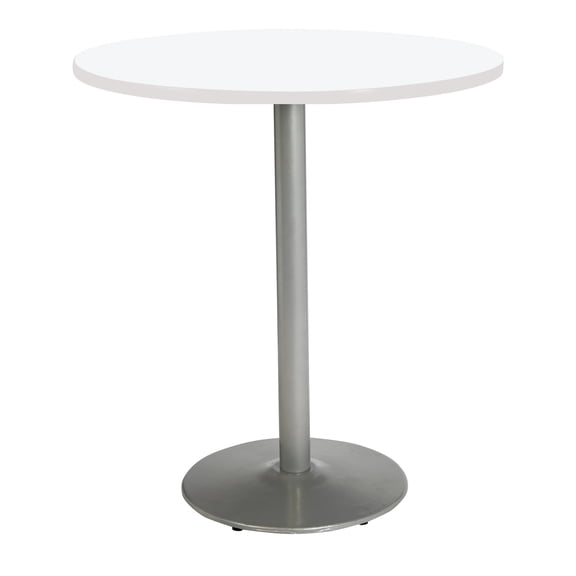 KFI Studios Mode 3.5' Round Counter Height Dining Table, Designer White, Silver Base