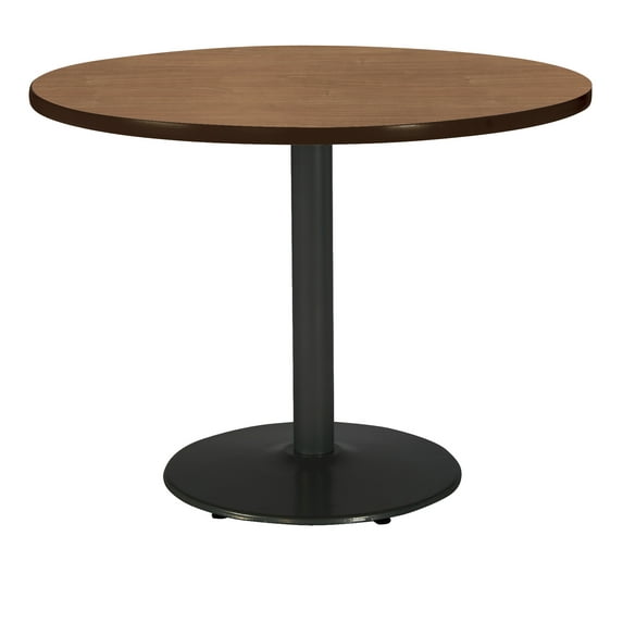 KFI Studios Mode 3.5' Round Dining Table, River Cherry, Black Base