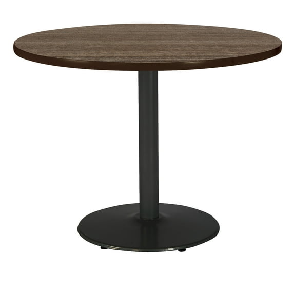 KFI Studios Mode 3.5' Round Dining Table, Studio Teak, Black Base