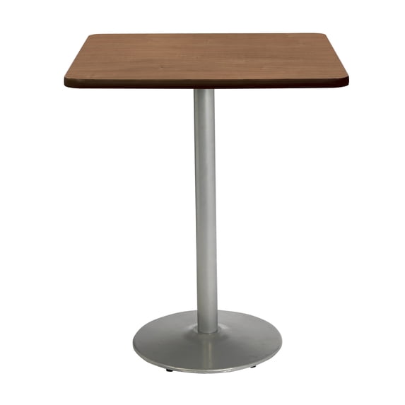 KFI Studios Mode 3.5' Square Bistro Table, River Cherry, Silver Base