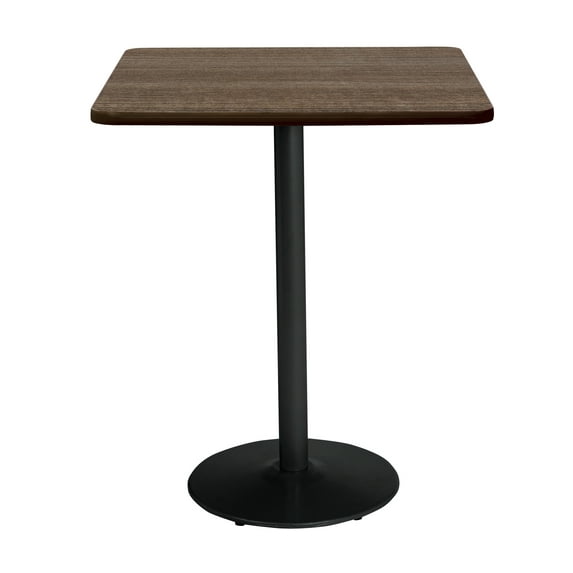 KFI Studios Mode 3.5' Square Bistro Table, Studio Teak, Black Base