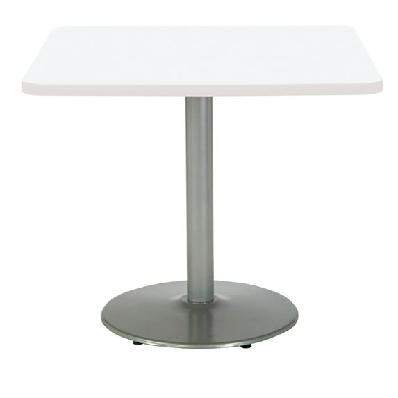 KFI Studios Mode 3.5' Square Counter Height Dining Table, Designer White, Silver Base