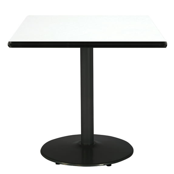 KFI Studios Mode 3.5' Square Dining Table, Crisp Linen, Black Base