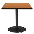 thumbnail image 1 of KFI Studios Mode 3.5' Square Dining Table, Medium Oak, Black Base, 1 of 2
