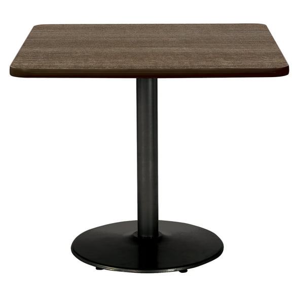 KFI Studios Mode 3.5' Square Dining Table, Studio Teak, Black Base