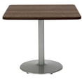 thumbnail image 1 of KFI Studios Mode 3.5' Square Dining Table, Studio Teak, Silver Base, 1 of 2