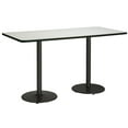 thumbnail image 1 of KFI Studios Mode 3.5' x 6' Bistro Table, Crisp Linen, Black, 1 of 3