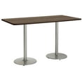 thumbnail image 1 of KFI Studios Mode 3.5' x 6' Bistro Table, Studio Teak, Silver, 1 of 6