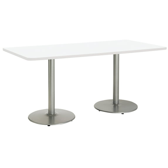 KFI Studios Mode 3.5' x 6' Dining Table, Designer White, Silver