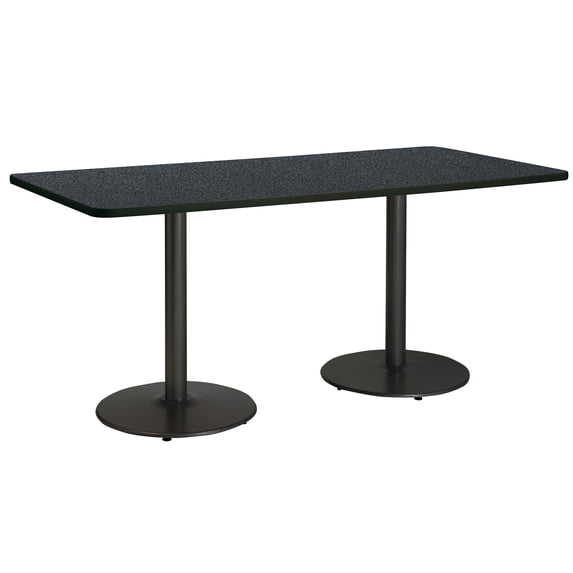 KFI Studios Mode 3.5' x 6' Dining Table, Graphite Nebula, Black Base