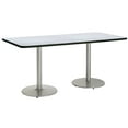 thumbnail image 1 of KFI Studios Mode 3.5' x 6' Dining Table, Grey Nebula, Silver Base, 1 of 3