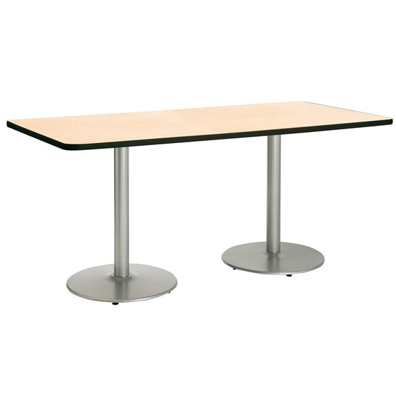 KFI Studios Mode 3.5' x 6' Dining Table, Natural, Silver Base
