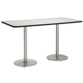 thumbnail image 1 of KFI Studios Mode 3.5' x 7' Bistro Table, Crisp Linen, Silver, 1 of 3