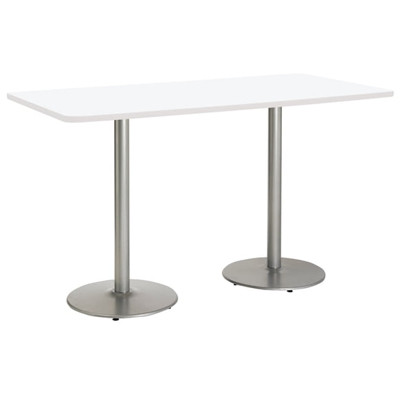 KFI Studios Mode 3.5' x 7' Bistro Table, Designer White, Silver