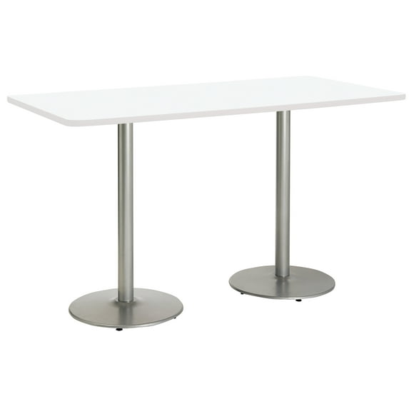 KFI Studios Mode 3.5' x 7' Bistro Table, Designer White, Silver