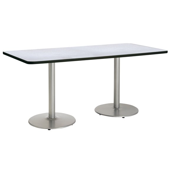KFI Studios Mode 3.5' x 7' Dining Table, Grey Nebula, Silver Base