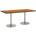 thumbnail image 1 of KFI Studios Mode 3.5' x 7' Dining Table, Medium Oak, Silver Base, 1 of 3