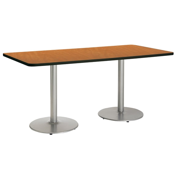 KFI Studios Mode 3.5' x 7' Dining Table, Medium Oak, Silver Base