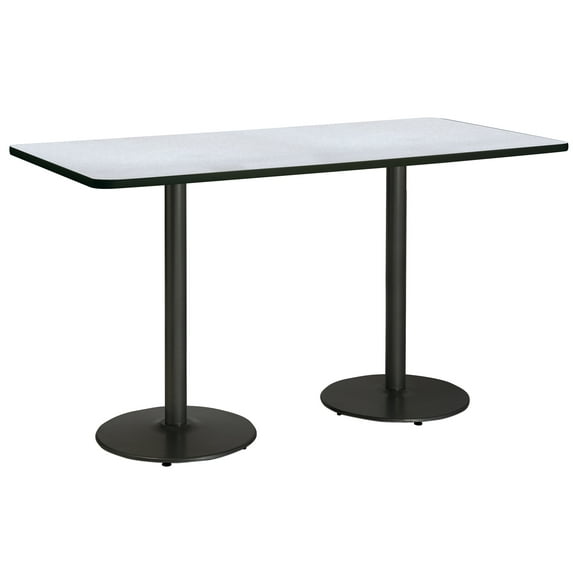 KFI Studios Mode 3.5' x 8' Bistro Table, Grey Nebula, Black