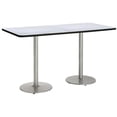 thumbnail image 1 of KFI Studios Mode 3.5' x 8' Bistro Table, Grey Nebula, Silver, 1 of 2