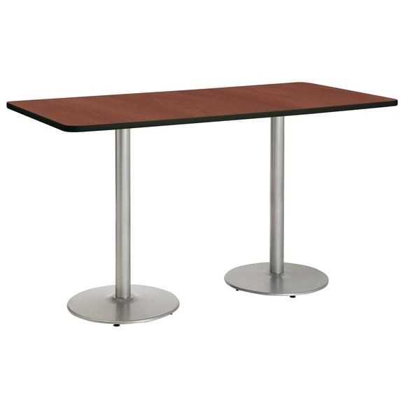 KFI Studios Mode 3.5' x 8' Bistro Table, Mahogany, Silver