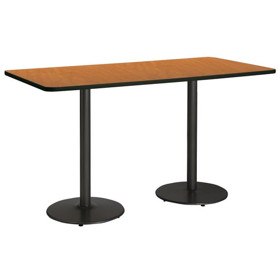 KFI Studios Mode 3.5' x 8' Bistro Table, Medium Oak, Black