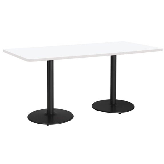 KFI Studios Mode 3.5' x 8' Counter Height Dining Table, Designer White, Black Base