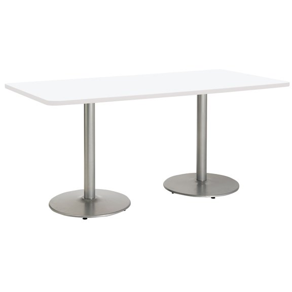 KFI Studios Mode 3.5' x 8' Counter Height Dining Table, Designer White, Silver Base