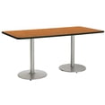 thumbnail image 1 of KFI Studios Mode 3.5' x 8' Counter Height Dining Table, Medium Oak, Silver Base, 1 of 3