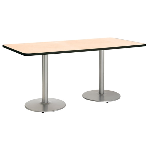 KFI Studios Mode 3.5' x 8' Counter Height Dining Table, Natural, Silver Base