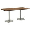 thumbnail image 1 of KFI Studios Mode 3.5' x 8' Counter Height Dining Table, River Cherry, Silver Base, 1 of 3
