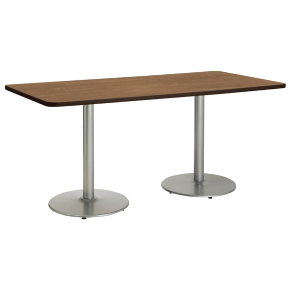 KFI Studios Mode 3.5' x 8' Counter Height Dining Table, River Cherry, Silver Base