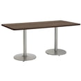 thumbnail image 1 of KFI Studios Mode 3.5' x 8' Counter Height Dining Table, Studio Teak, Silver Base, 1 of 7