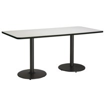 KFI Studios Mode 3.5' x 8' Dining Table, Crisp Linen, Black Base