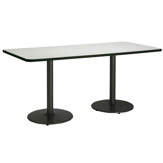 KFI Studios Mode 3.5' x 8' Dining Table, Crisp Linen, Black Base