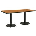 thumbnail image 1 of KFI Studios Mode 3.5' x 8' Dining Table, Medium Oak, Black Base, 1 of 3
