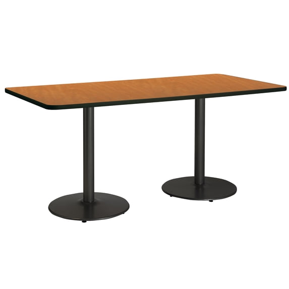 KFI Studios Mode 3.5' x 8' Dining Table, Medium Oak, Black Base