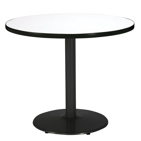 KFI Studios Mode 3.5' x Round' Dining Table, Crisp Linen, Black Base