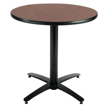 KFI Studios Mode 3.5' x Round' Dining Table, Dark Mahogany, Arched X Base