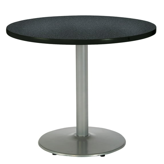 KFI Studios Mode 3.5' x Round' Dining Table, Graphite Nebula, Silver Base