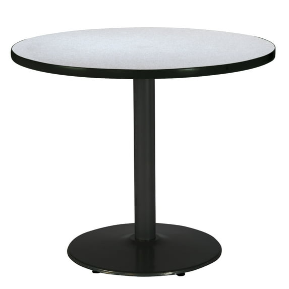 KFI Studios Mode 3.5' x Round' Dining Table, Grey Nebula, Black Base