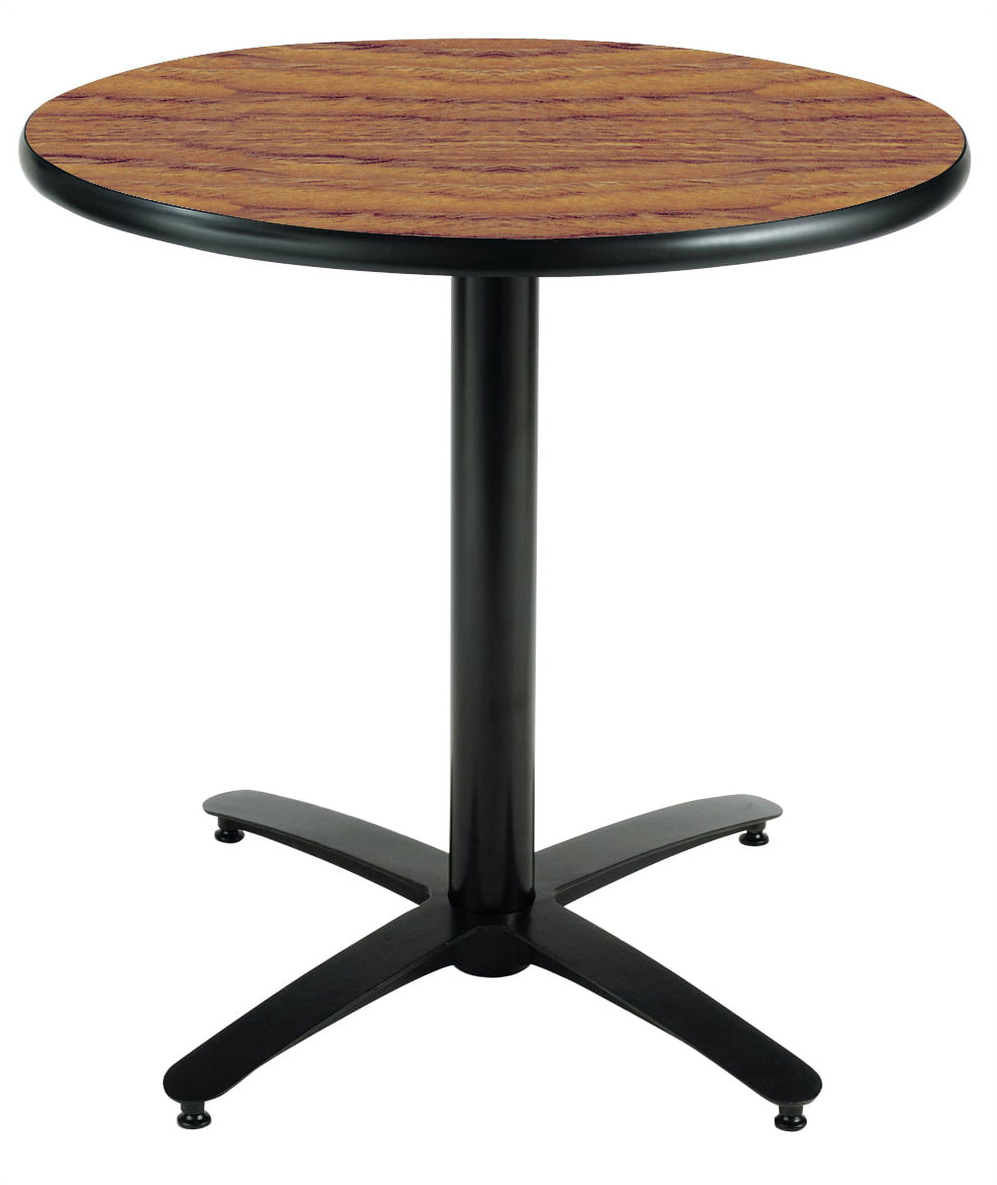 Medium Oak Round Dining Height Table with Black Arch Base