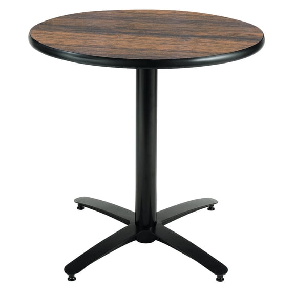 KFI Studios Mode 3.5' x Round' Dining Table, Walnut, Arched X Base