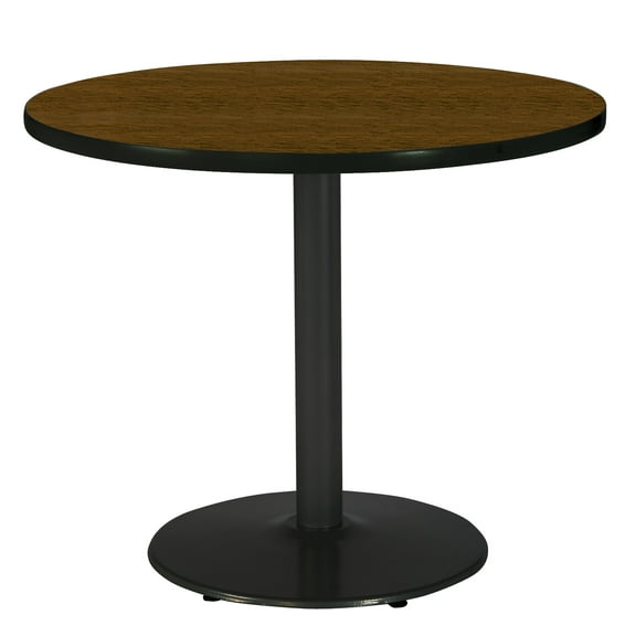 KFI Studios Mode 3.5' x Round' Dining Table, Walnut, Black Base